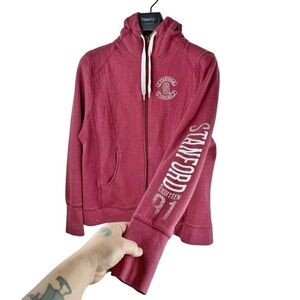 CHAMPION ELITE STANFORD Women's Official Cardinal Red Hoodie with School Logos L